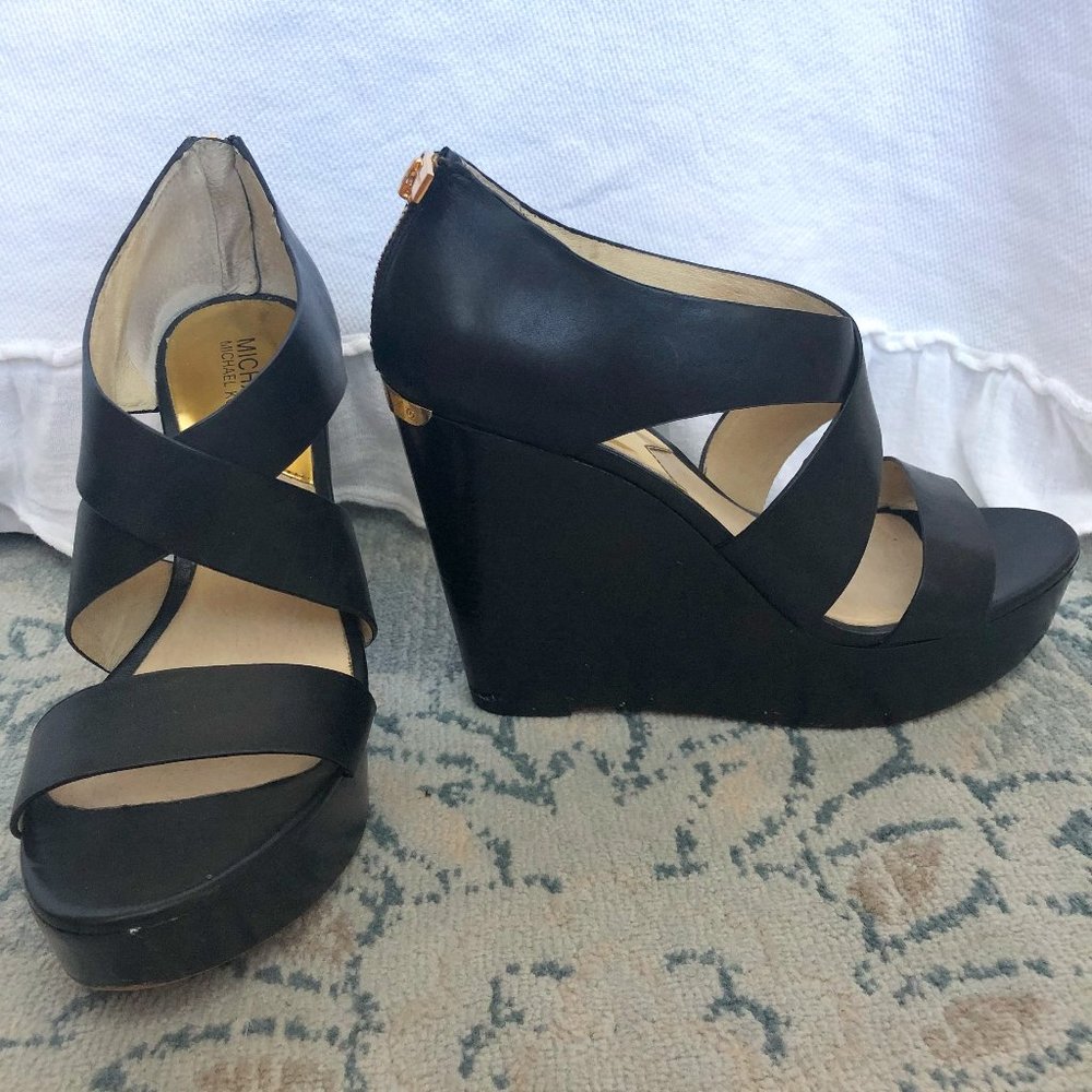 Michael Kors Platform Wedge Black Size 9
